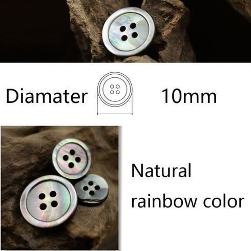 20 Pieces Genuine Black Mother of Pearl Buttons for Shirts Dresses Polo DIY Craft (Diameter 10MM)...