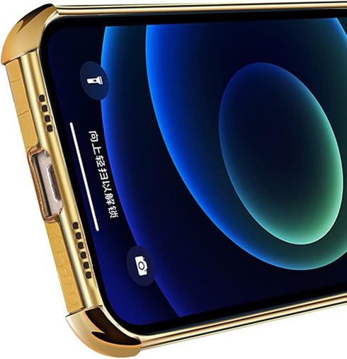 Guppy Compatible with iPhone 15 Plus Ring Holder Case Luxury Crocodile Cover Gold Edge 360 Degree Rotation Stand for Women Slim Leather Snake Liza...