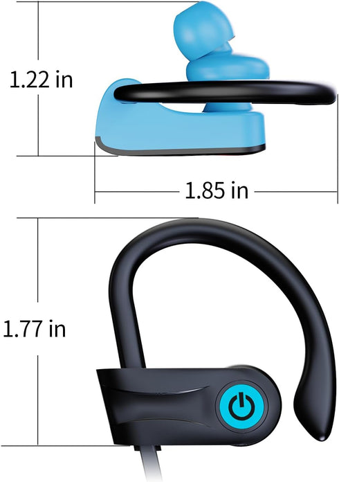 Boean Bluetooth Headphones, Bluetooth 5.3 Wireless Headphones with 16 Hours Playtime, Stereo Bass IPX7 Waterproof Over Ear Earphones for Workout a...