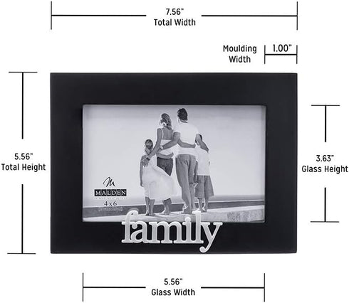 Malden International Designs Family Expressions Picture Frame, 4x6, Black...