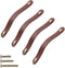 yusheng 4 Pack 200mm Lengthened Soft Genuine Leather Drawer Pulls Handle,Wardrobe Cabinets Kitchen Closet Knobs Door Pulls Handles knobs with Scre...