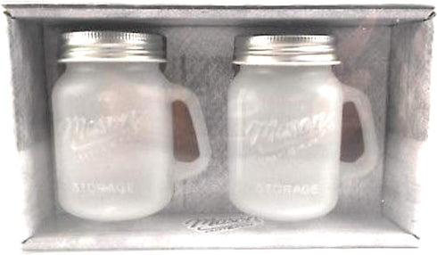 Glass Mason Jar Salt & Pepper Set - Frost...