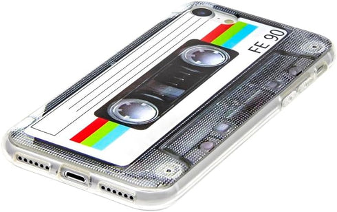 Retro Tape Cassette 80s Type Soft Back Cover Phone Case Compatible with iPhone 7 iPhone 8 iPhone SE 2020/2022...