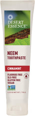 Desert Essence Natural Neem Toothpaste - Cinnamint - 6.25 Oz - Pure Essential Oil - Baking Soda - Complete Oral Care - Sea Salt - Refreshing Taste...