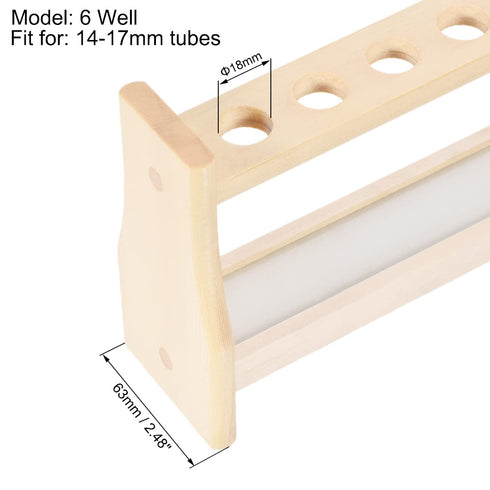 uxcell Wooden Test Tube Holder Rack 6 Wells for 10ml Centrifuge Tubes...