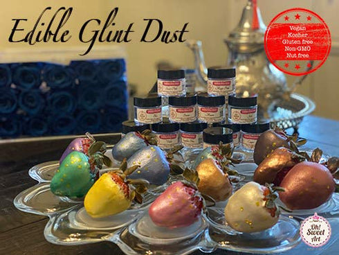 Edible Glint White Pearl Dust, Edible Luster Dust, 4 gram jar, Food Grade, Made in USA -...