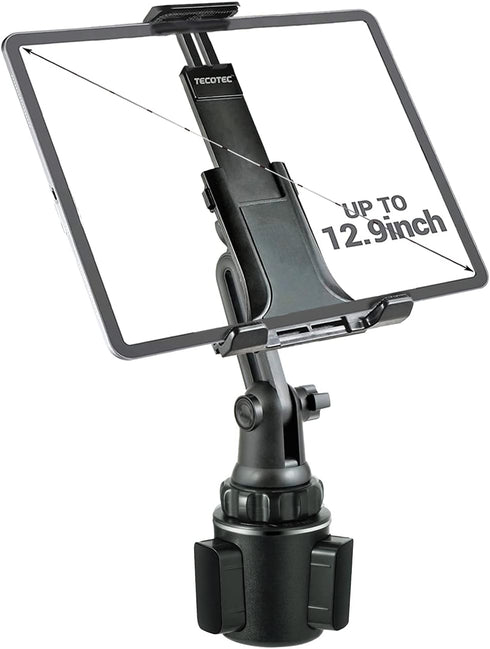 Universal 2 in 1 Car Cup Holder Tablet Mount, Upgraded 9" Long Neck Cup Holder iPad Holder for All Cellphones/Z Fold 3/2/Rugged Phones/Tablets up ...