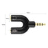 4 Position 3.5mm Stereo Splitter Audio to Mic Headset Jack Plug Y Adapter Black...
