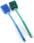 2 Pieces Aquarium Cleaning Brush Fish Tank Cleaning Brush Double-Sided Sponge Brush Long Handle Fish Tank Scrubber for Aquariums and Home(Blue, Gr...