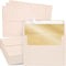 Best Paper Greetings 50 Pack Blush Pink 5x7 Envelopes for Invitations, Wedding, A7 Size with Bronze Lining and Self Adhesive Peel and Stick...