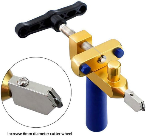 Glass Tile Cutter, New Design 2 in 1 Glass Cutting Tool with Extra 6 Cutter Blades Glass Tile Cutter for Glass, Mirror, Ceramic Tile, Glazed Tiles...
