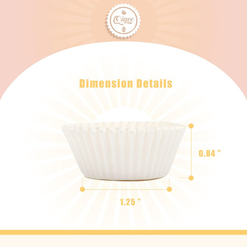 qiqee 1000 Count Mini Cupcake Liners White Muffin Liners Food Grade Baking Cups Paper No Smells?Small Size?...