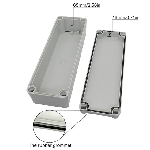 LeMotech Waterproof Dustproof IP67 Junction Box DIY Case Enclosure Gray 9.8 x 3.1 x 3.3 inch (250 x 80 x 85 mm)...