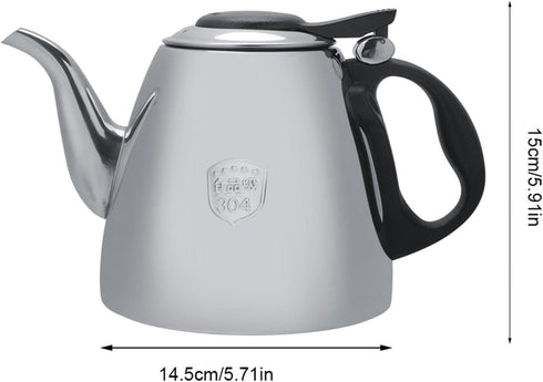 1.2l 1.5L Stovetop Teapot Stainl Steel Stove top Teapot Tea Coffee Pot Kettle Heat Resist Handle(1.5L)...