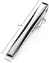 HONEY BEAR Mens Tie Clip Bar for Normal Size Steel Business Wedding Gift 5.5cm (Silver with Black)...