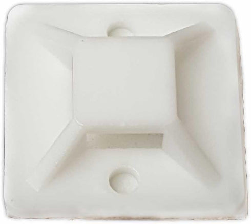 Cable Tie Mounts (25mm x 25mm) Self ADHESIVE Clips Wire Tie Base - Premium Grade Strength Screw-Hole Anchor Point Provides Optimal Strength (100 C...