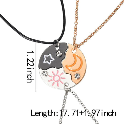 Best Friends BFF Necklaces for 3 Friendship Besties Gifts for Best Friend Anniversary Birthday Gifts for Women Soul Sisters Graduation Gift for Fr...