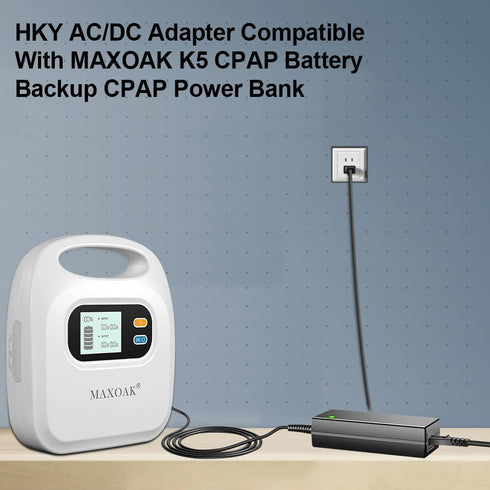HKY 25.2V 3A AC/DC Adapter Compatible MAXOAK K5 297Wh/82500mAh CPAP Power Bank Battery Backup k 5 Model WRP40-252300D WRP40-2523000 WRP40252300D W...