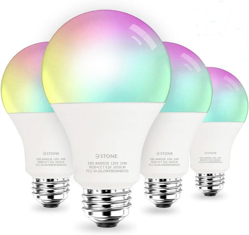 Smart Light Bulbs, 3Stone 100W Equivalent WiFi LED Color Changing Bulb Dimmable 2700K-6500K RGBCW, Compatible with Alexa, Google Home 2.4Ghz Only,...