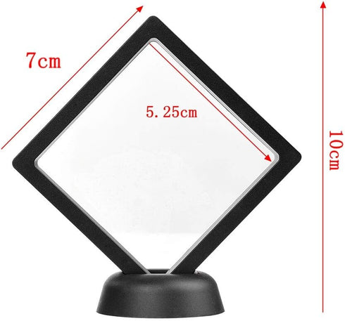Set of 10 Pcs Black Diamond Shape Display 3D Floating Frame Display Holder Stands ?Medallions, Jewelry?Challenge Coin?2.75 x 2.75 x 0.75 inches...
