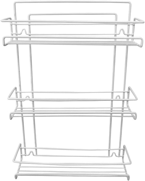 Evelots 3-Tier Spice Rack-Door/Wall Mounted-Sturdy Coated Metal-Up to 18 Bottles...