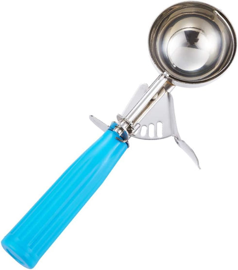 Portion Scoop - #16 (2 oz) - Disher, Cookie Scoop, Food Scoop - Portion Control - 18/8 Stainless Steel, Blue Handle...