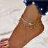 Elegant Multilayer Rhinestone Anklet Set for Women - Summer Beach Ankle Jewelry, Boho Anklet Chain - Sexy Foot Accessory Gift for Women...
