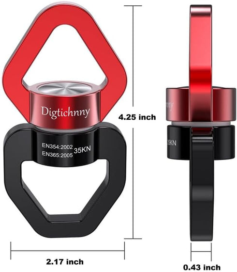 Swivel Hook for Swing,Aluminium Alloy 35KN, Swing Swivel Hanger for Tree Swing, Aerial Dance, Children’s Swing, Hanging Hammock Outdoor Indoor(Bla...