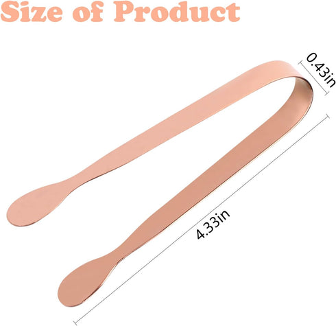 Rose Gold Mini Serving Tongs, Small Sugar Tongs Stainless Steel Ice Tongs Food Tongs Appetizers Tongs Serving Utensils for Party Tea Coffee Bar, P...