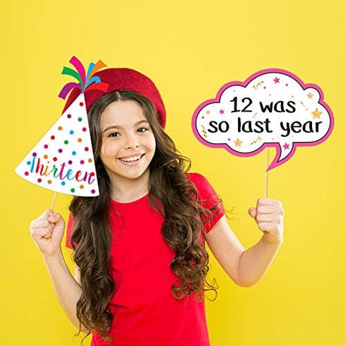 13th Birthday Photo Booth Party Props - 40 Pieces - Funny Official Teenager Birthday Party Supplies, Decorations and Favors...