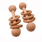 2pcs Beech Wood Ring Rattle Chew Wood Beads Rattling Teething Gym Montessori Toys Wooden Educational Ring Rattle (Rattle 2pcs)...