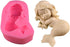OBTANIM Silicone Mermaid Fondant Mold Cute 3D Sleeping Baby Girl Mould Cake Topper DIY Decoration Baking Tool for Sugarcraft, Chocolate, Candle, S...