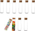 10Pcs 60ml Glass Test Tubes with Cork Stoppers Empty Refillable Clear Flat Borosilicate Glass Bottles Vials Jars for Beads Candy Storage Party Fav...