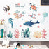 Amaonm Giant Removable 3D DIY Under The Sea World Wall Decals Ocean Animals Wall Stickers Ocean Fish Seahorse Coral Turtle Wall Decor for Girls Be...