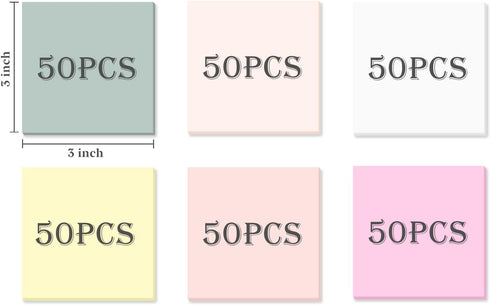 6Pads Transparent Sticky Notes, Clear Sticky Note Waterproof See Through Memo Pad, Markers Stickers Translucent Index Book Tabs for Annotating Bib...