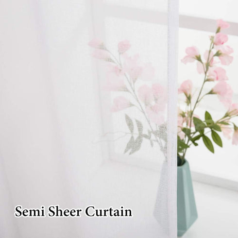 MIULEE White Sheer Curtains 24 inch Length Linen Textured Kitchen Window Curtains Over Sink, Rod Pocket Short Small Curtains for Bathroom Cafe Lig...