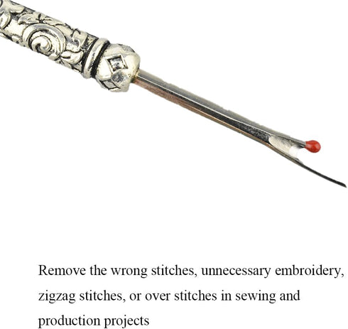 HAHIYO Metal Seam Ripper with Classical Engraved Pattern - Ergonomic Non-Slip Handle Sewing Stitch Cutter Thread Unpicker for Quilting Sewing Craf...