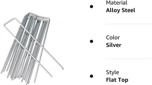6 Inches Landscape Staples, Garden Stakes Securing Pegs for Securing Weed Fabric Landscape Fabric Netting Ground Sheets and Fleece, Heavy Duty Met...