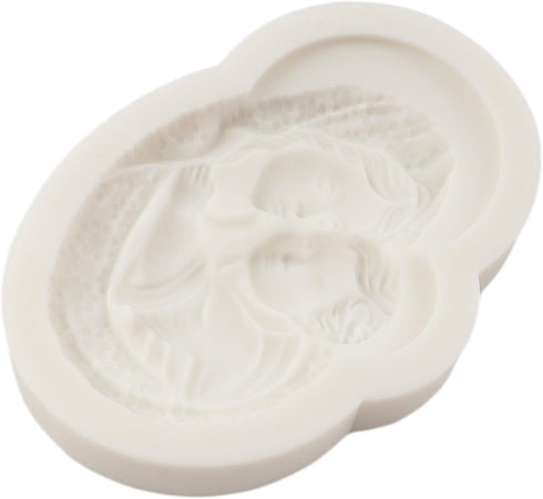 Virgin Mary Silicone Mold Mother and Baby Fondant Molds for Cake Decoration Cupcake Topper Sugar Craft Chocolate Candy Gum Paste Polymer Clay...