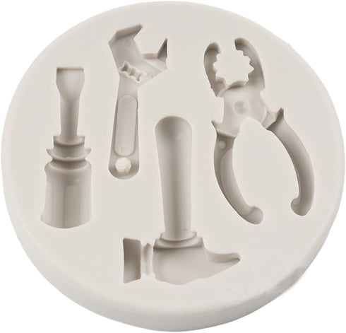 Hand Tools Silicone Mold Construction Tools Chocolate Fondant Molds Wrench Hammer Pliers Molds for Cake Decoration Cupcake Topper Candy Sugar Craf...