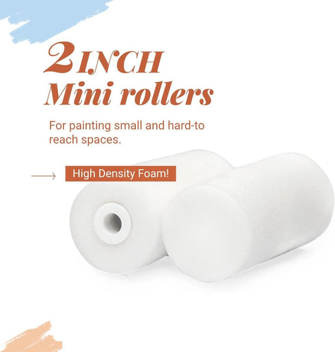 Paint Roller,Small Paint Roller, 2 Inch Paint Roller, Small Foam Paint Rollers, Mini Paint Roller 2 Iinch, Touch Up Small Paint Roller for Paintin...