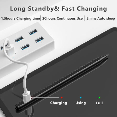 Stylus Pen for iPad (2018-2025) with Fast Charging & Palm Rejection, Pencil for Apple iPad 11th A16/10/9/8/7/6th, Pro 11“13”M4/12.9 inch, Air 11/1...