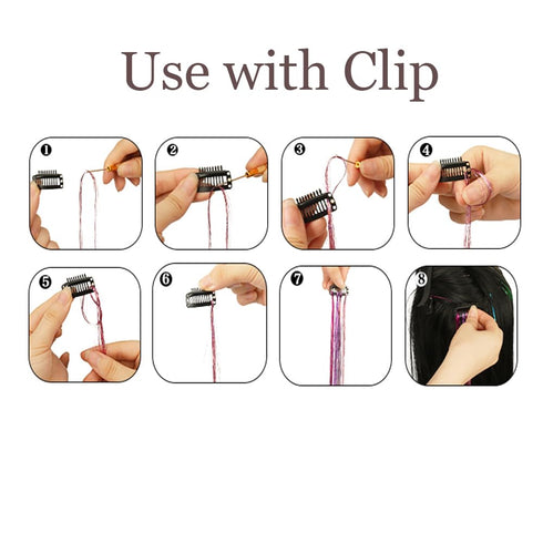 Hair Tinsel Kit With Tools 12 Colors Tinsel Hair Fairy Hair Heat Resistant Glitter Hair Sparkling Shiny Hair Tensile for Girls Kids...