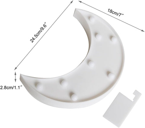 Pooqla Decorative LED Crescent Moon Marquee Sign - Moon Marquee Letters LED Lights - Nursery Night Lamp Gift - Ramadan Decorations for Home(White)...