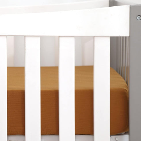 GRSSDER Soft Muslin Crib Sheet 1 Pack, 100% Cotton Crib Sheets for Boys and Girls, Fit Standard Crib Mattresses 52" x 28" Safe and Snug, Fall Yell...