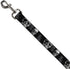 Buckle-Down Dog Leash Geometric 3 D Skull Face Chevron Black Grays White 6 Feet Long 1.5 Inch Wide...