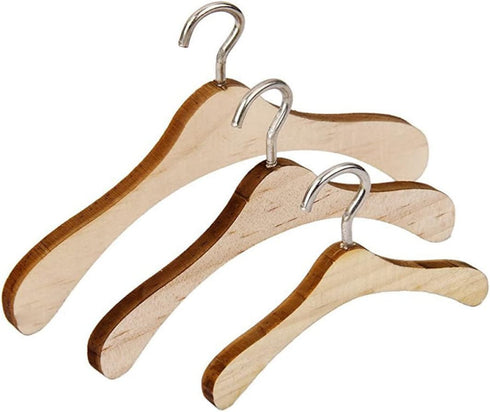 TOYANDONA 30 Pcs Wooden Dolls Clothes Hanger Dolls Wooden Hanger Wood Doll Hangers Doll Clothes Hanger Dollshouse Ornament Robe Hanger Kids Outfit...