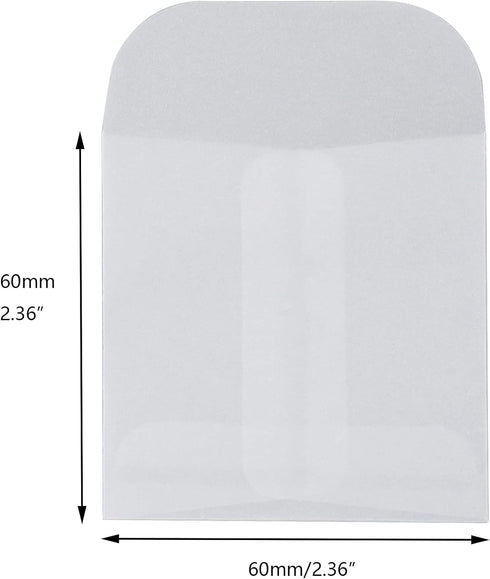 Translucent White Envelope for Earring,Ring,Jewellery,Coin,Stamp,Photo Square Gift Glassine Paper Envelope 50 PCS 2.36"×2.36"(L×W) Texture DIY...