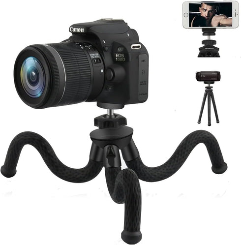 Camera/Phone Tripod,Patekfly 12 Inch Flexible Camera Tripod for Canon/Nikon/Sony DSLR Cam/Action Cam, Phone Tripod Stand with Cell Phone Holder Cl...
