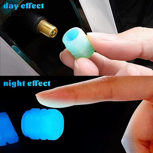 Car Tire Valve Caps, 12 PCS Glow in The Dark Valve Stem Caps Universal for Car, Bike, SUV, Motorcycles, Truck...